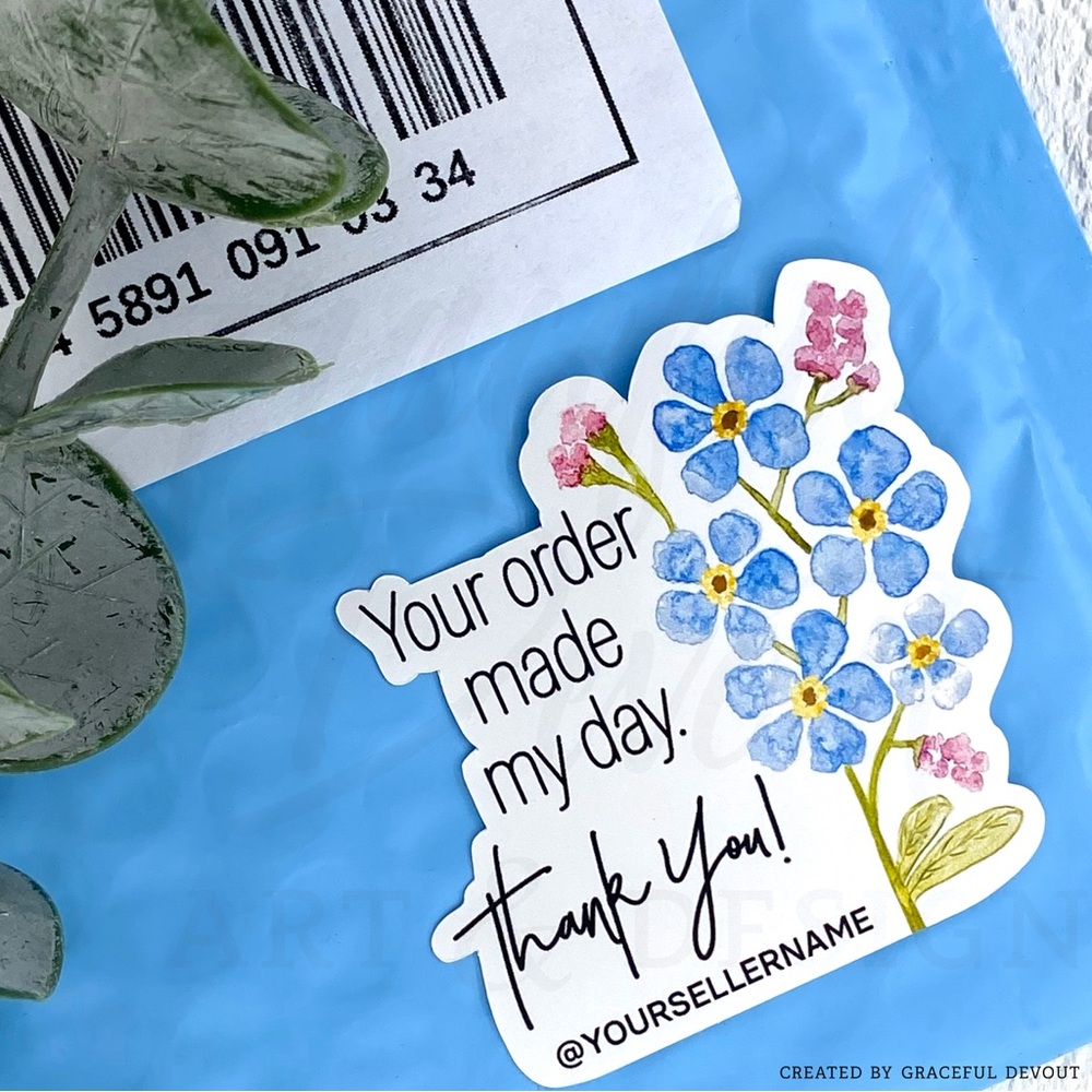 Your Order Made My Day. Thank You! -  2" (inches) (48ct.) Stickers - Picture 4 of 8